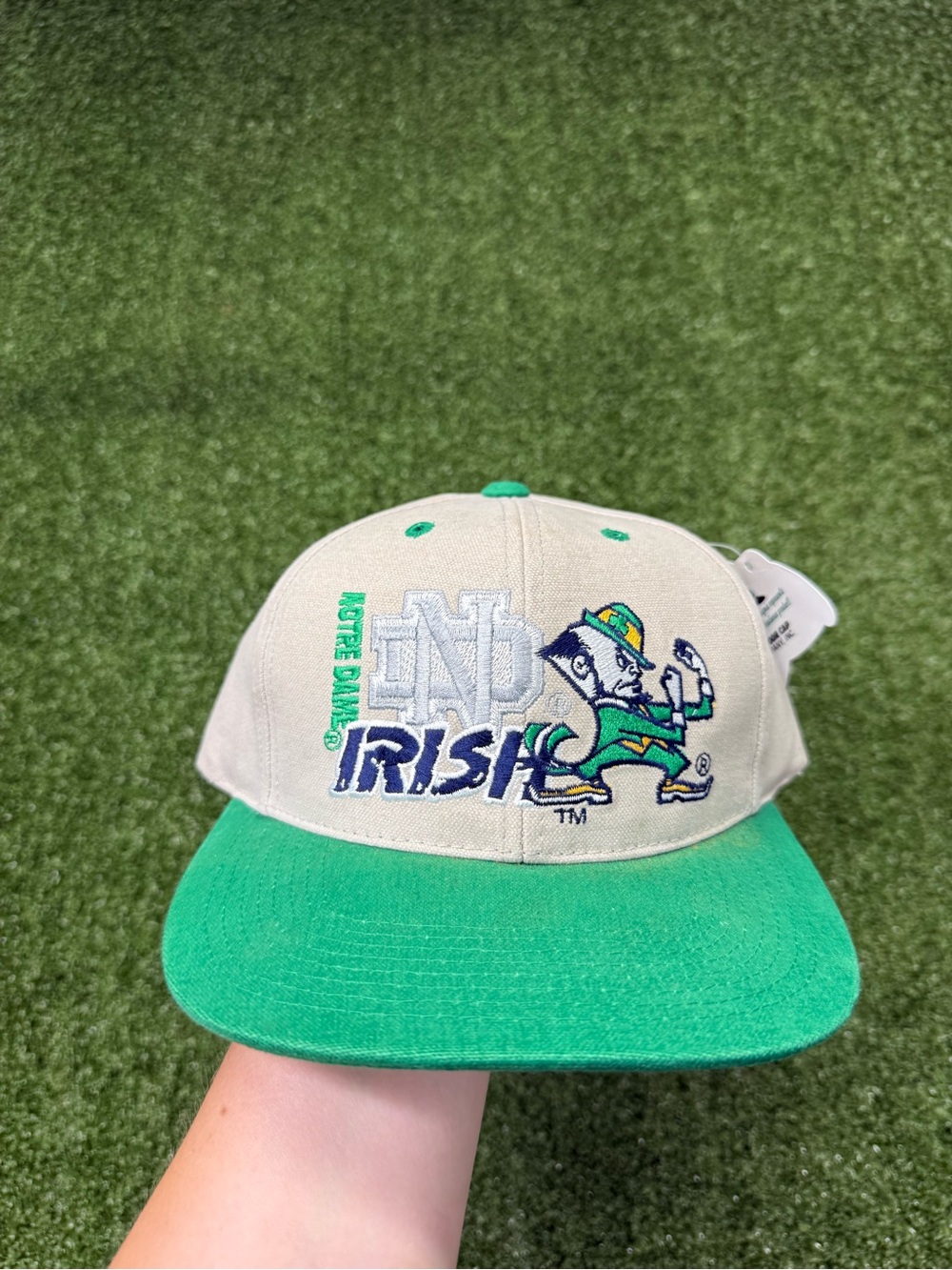 NWT Vtg Notre Dame Fighting Irish Adjustable Strap Outdoor Cap OC Logo Mascot